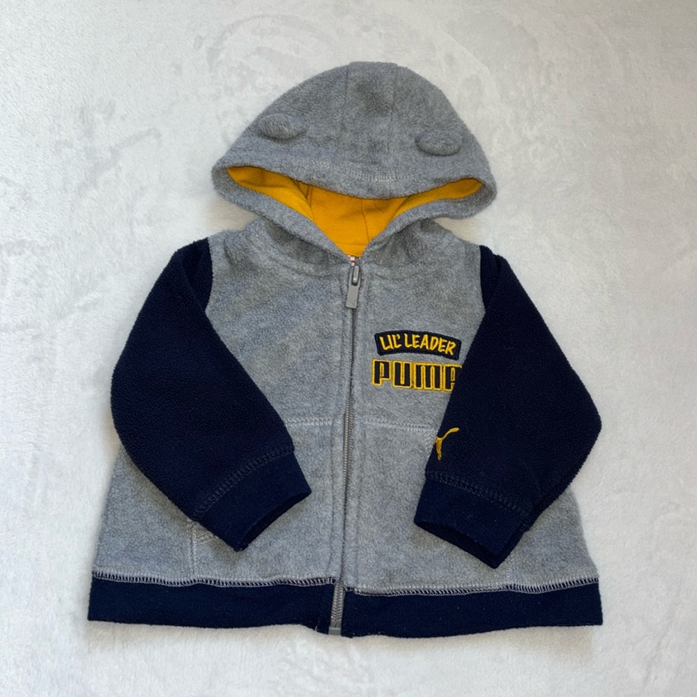 Puma fleece 3-6 months full zip hoodie sweatshirt fall/winter